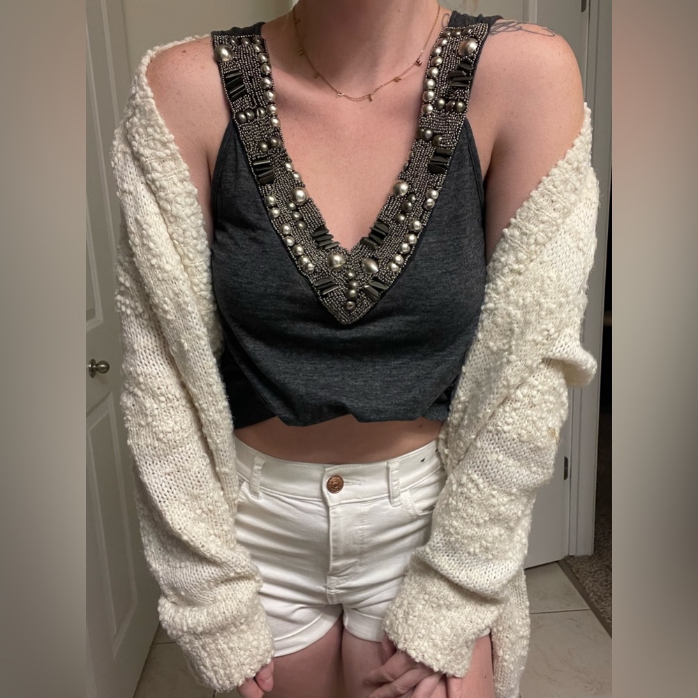 SILENCE+NOISE/ statement neckline tank